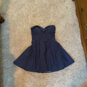 Navy blue polkadot dress